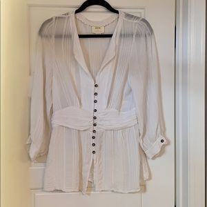 Anthropologie Maeve white boho blouse